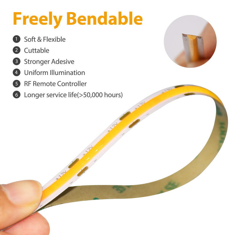 2700K-6500K 12V LED COB Strip 24V تراشه های با چگالی بالا دکوراسیون داخلی منزل
