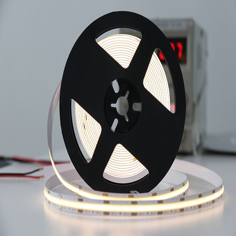 قابل تنظیم رنگ سفید گرم COB چراغ نوار LED 12V 24V 8mm