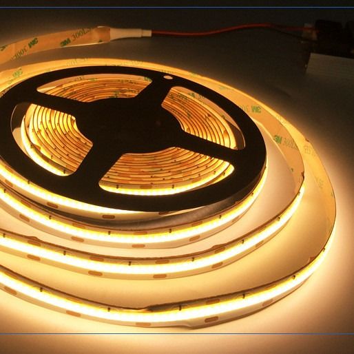 قابل تنظیم رنگ سفید گرم COB چراغ نوار LED 12V 24V 8mm