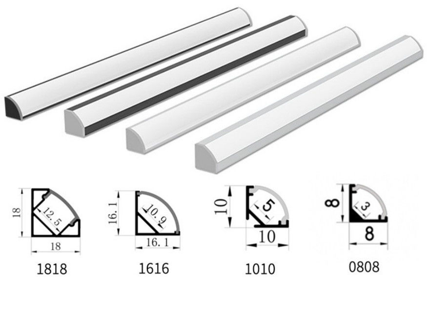 چراغ های LED نوع 16x16 میلی متر V برای زیر قفسه ها نور نوار سخت اکستروژن آلومینیومی با مغناطیسی